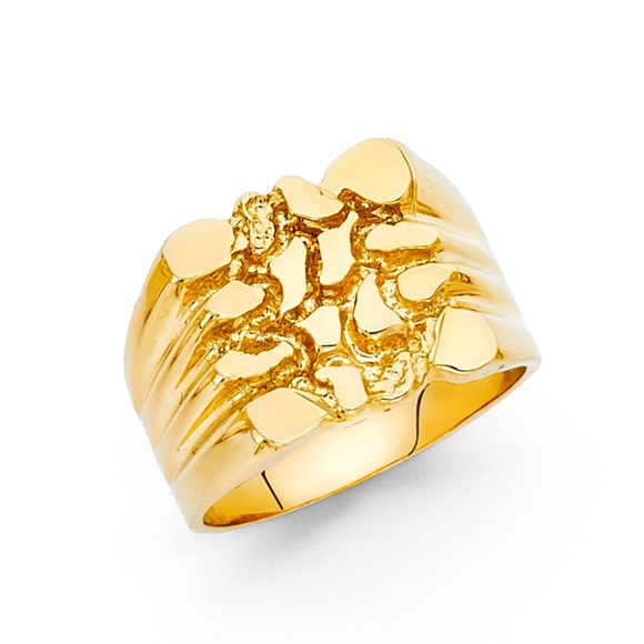 14K Yellow Gold Nugget Ring